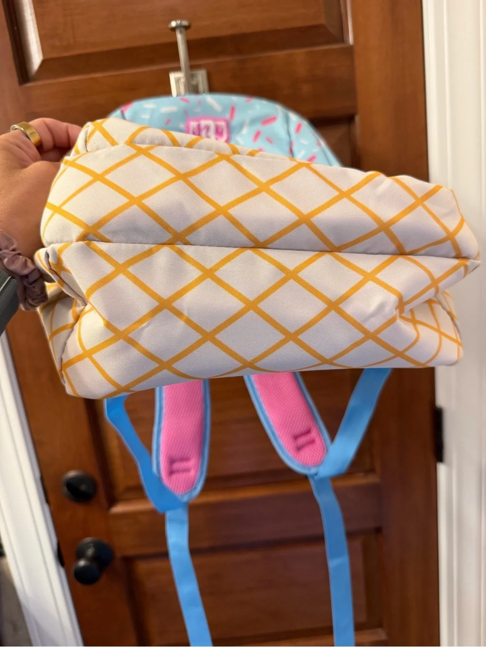 New W/ Tags Baseball 101 Cotton Candy Sprinkle Ice Cream Backpack - Blue & Pink